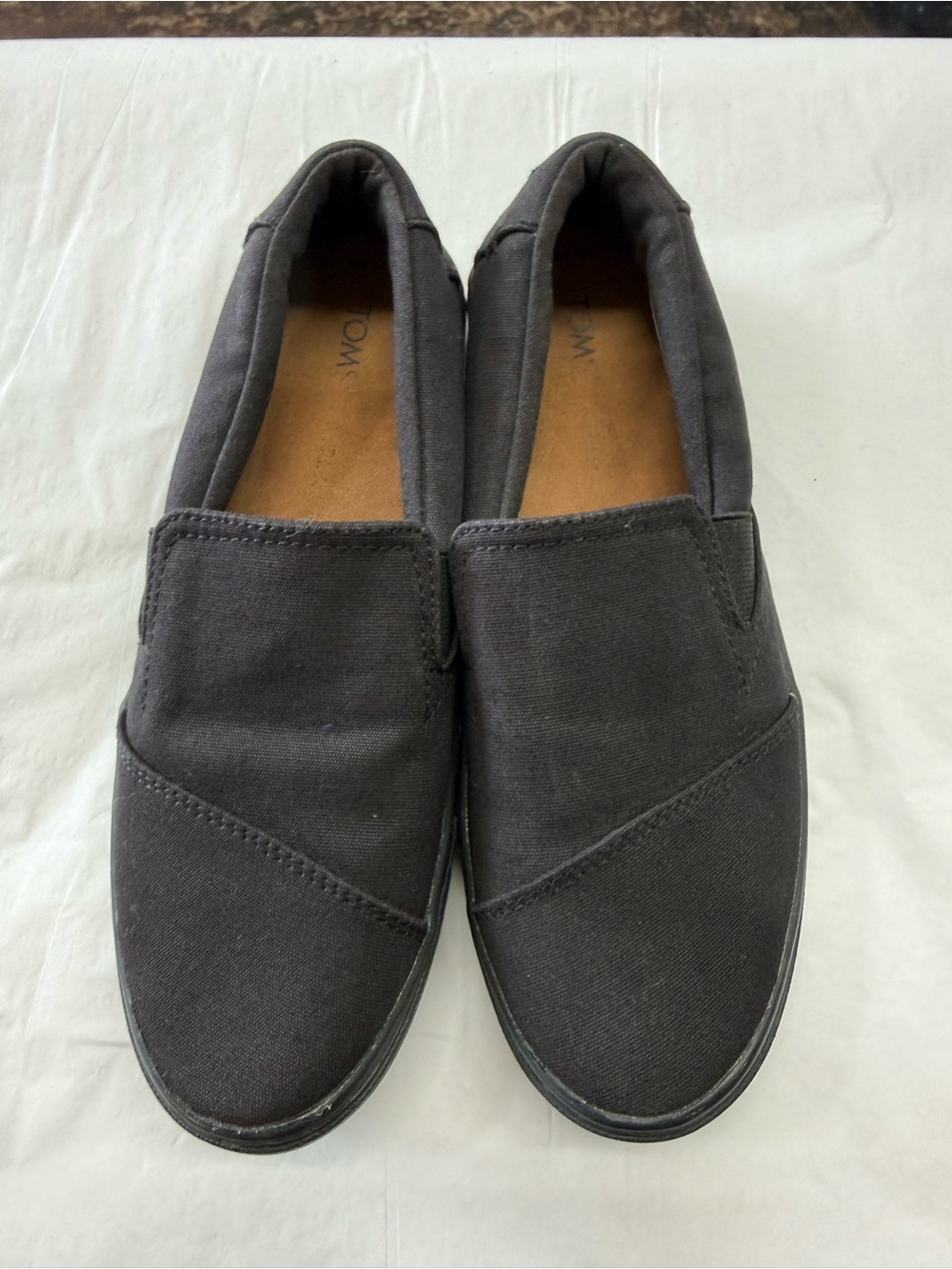 TOMS Women’s Size 5.5 Black Canvas Slip On Casual Shoes Flats